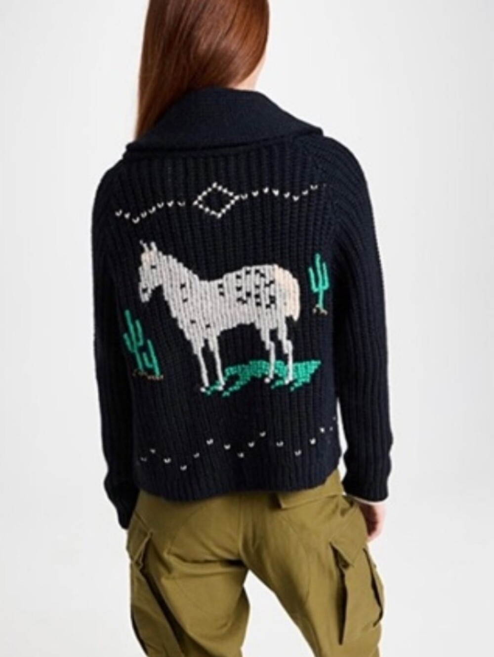 The Great Equestrian Lodge Cardigan In Navy - Picture 4 of 16